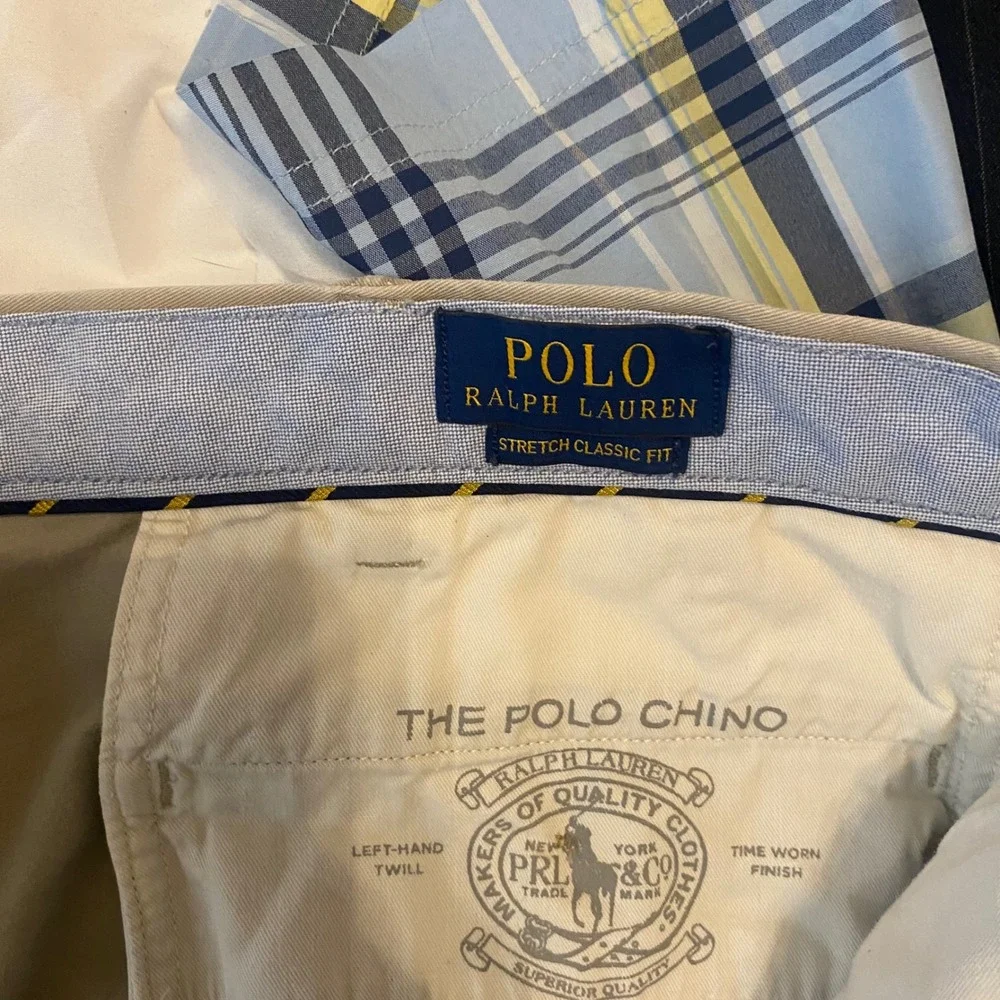 Polo Ralph Lauren Mens 42 Stretch‎ Classic Fit Chino Shorts Khaki Tan Casual